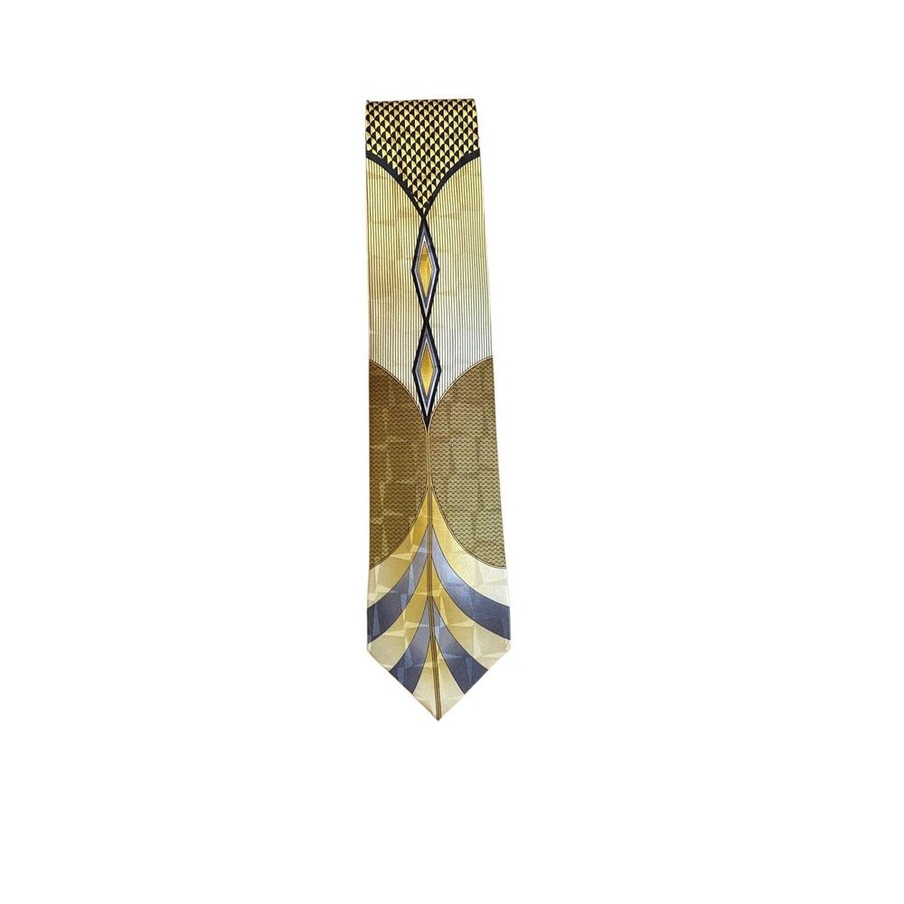 Urban modes men’s vintage, 100% silk abstract, geometric, print tie, 57